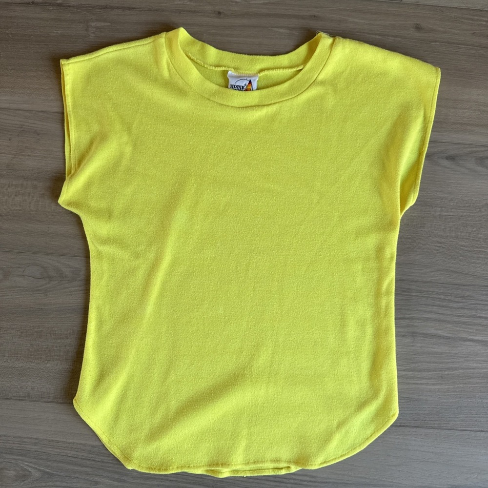 Vintage Hobie Juniors Shirt Women's XS / SM Tee Sleeveless Muscle Yellow Surfer